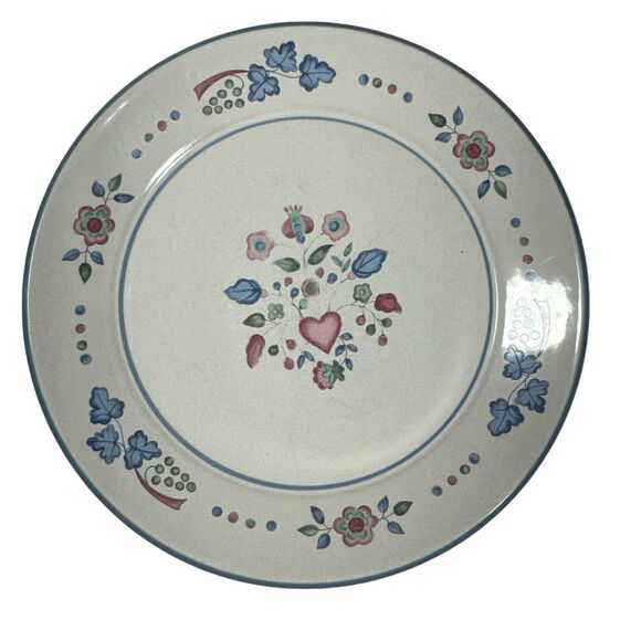 International Sugar Plum Stoneware Salad Plates Set Of 3 Farmhouse Country Chic - Picture 3 of 7